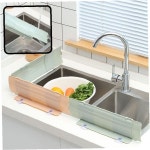 주방 싱크대 수전 주변 물 튀김 차단 길이 조절 가능 실리콘 설거지 물막이 가림판 : 호숨농장