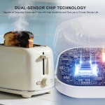 연기 감지기 화재 경보기 광전 센서 흡연 경보 배터리 작동 테스트 버튼이 있는 및 부족 신호 가정 주방 침실용 LED 경고등 85dB 경보음 (1... 