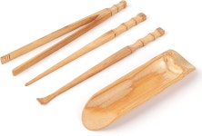 중국 차 서비스 도구 세트 - 가정 실외 비즈니스를 위한 4피스 천연 다도 액세서리 : 사과픽스