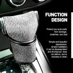 KEVWR 블링블링 오토 시프트 기어 커버 광택 크리스탈 카 노브 스틱 글리터 블링 라인스톤 프로텍터 범용 차량 장식 액세서리 White : 업라이즈원