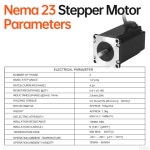 YEJMKJ 3팩 네마 23 스테퍼 모터 2상 1.8° 3Nm(424.84온스·인치) 고토크 바이폴라 101mm 0.8ω 4.2A 4-리드 샤프트 21mm φ8mm 57... 
