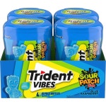 Trident 트라이던트 바이브스 사워 패치 블루 라즈베리 껌 무설탕 40개입 4개 : 캥구르
