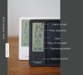 전자 메모장 태블릿 필기 메모 메시지 보드 온도계 습도계 알람 탁상용 캘린더 스탠드 충전식 마그네틱 펜 사무실 또는 선물용(블랙) Black... 