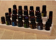 랙 나무 네일 폴리쉬 선반 디스플레이 홀더 - 5/10/15ml 병용 3단 23개 슬롯 여행용 화장품 향수 스탠드 아로마테라피 정리함 #20 : 오아즈스타일