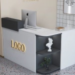 코너형 ㄱ자 ㄴ자 안내데스크 공부 조명있는 라운드 컴퓨터 소형 : 이지글로벌19