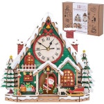 11321505 DIY 3D 퍼즐 입체 조립 모형 Puzzles for Adults Christmas Snow House Wall Clock Wooden Kits Birthda : 오공코퍼레이션