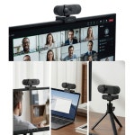 PC 웹캠 브로캠 QHD 500만화소 컴퓨터 부착 4K화질 화상카메라 마이크내장 : 마님몰
