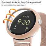 Google Pixel Watch PC 보호 케이스용 유리케이스 2/1용 쉘 화면 보호기 : 이노유통
