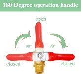 Tnuocke 2pcs 황동 볼 밸브 차단 스위치 14인치 NPT 수컷 나사 호스 바브 파이프 튜브 피팅 커플러 180도 빨간색 작동 핸들 1/4 NPT... 