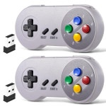 컨트롤러 게임 무선 PC iNNEXT 2개 세트 2.4 GHz USB SNES 호환 레트로 윈도우 iOS MAC 리눅스 라즈베리 파이 레트로파이 오픈에뮤... 