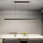 INAOSN LED 아일랜드 조명 3300k-650만K 디밍 가능한 풀 테이블 주방용 리모컨 모던 펜던트 39.37인치 선형 기구 식당 거실 당구장... 