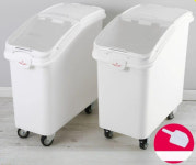 업소용 밀가루통 잡곡 보관통 쌀통 곡물 대형 이동식 슬라이딩 뚜껑 140L F8899 대형 삽 : RIN-Globus