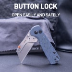 CJRB Boxer 접이식 유틸리티 나이프 G10 핸들 소형 EDC 총 10개 블레이드 포함(J1967 블루) Blue : 트레저팩토리 마켓