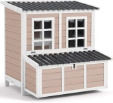 AECOJOY 40인치 치킨 쿱 4~6마리의 닭을 위한 잠금식 둥지 상자 3개가... 정원 브라운을 탈착식 트레이가 야외 닭장 케이지 Brown : 두두글로벌