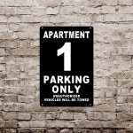 아파트 주차 전용 표지판 번호 1 8x 12인치 알루미늄 옥외 내후성 및 설치 용이성 B01 8x12 : 레온티스