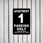 아파트 주차 전용 표지판 번호 1 8x 12인치 알루미늄 옥외 내후성 및 설치 용이성 B01 8x12 : 레온티스