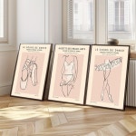 YJYCLD 발레리나 라인 캔버스 아트 프린트 벽 장식 추상 댄스 페인팅 포스터 우아한 발레 스튜디오 사진 미니멀리스트 댄서 아트워크... 