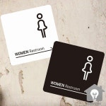 SP WOMEN 우측 부착 소형 화장실안내문 매장입구표지판 안내판 표지판 알림 문구 매장 : 셀플랜