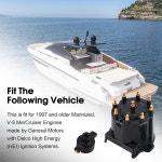 제너럴 모터스가 델코 HEI 점화 기능을 갖춘 마린라이즈드 5.0L 5.7L 350V-8 머크루저 엔진용 디스트리뷰터 캡 및 로터 키트 - 808483Q1... 
