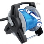 벽걸이 릴 방식 호스 보관함 파란색 긴 호스 포함 정원 베란다 세척 차량 관리 : 얼리바움