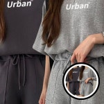 여성 트레이닝 세트 여성복 반팔 반바지 트레이닝 운동복 캐주얼 여름 스타일 세트 URK 313 : 따라라트레이드