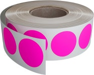 로열 그린 컬러 라벨 스티커 롤 1인치 코어 네온 핑크 원형 19mm 영구 1050 팩 Neon-pink 1050 : scim몰