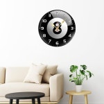 솔리요아희 당구 8호 볼월 시계 10인치 나무 원형 모던 미니멀리스트 무소음 틱톡 배터리로 당구장이나 남성용 선물용으로 사용할 수... 