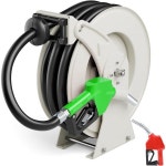 34인치 x 33피트 디젤 연료 호스 릴 내구성 강한 자동 회전 스프링 구동 300PSI 전달 및 공급 노즐 탱크 트럭 트레일러 보트 카 #779-3/4... 