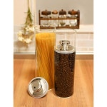 Felio 보관 용기 유리 캐니스터 1800cc 에어 리듀서 슬림 원터치 조작 밀폐 산화 방지 색이 번짐 걱정 없음 F9506 1개입 : Mori Trading