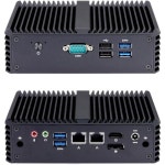 Qotom Q730S 팬리스 미니 PC 듀얼 LAN RS232 6X USB-CPU 셀러론 J4105 쿼드 코어 1.5GHz-4GB DDR4 RAM 6 4GB RAM 64GB SSD : K비컴퍼니