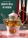 티팟세트 홍차 애프터눈 북유럽풍 티포트 차우 A. 호박색 꽃모양 5L 세트, A. L 이상 : 믓찌네4