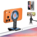 오모톤 VC07 360° 회전 연속성 카메라 마운트 iMac 데스크톱 모니터 1/4인치 나사 MagSafe iPhone 17/16 Pro Max Air Mac Gym TV 4K... 