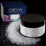 3온스 150g 분쇄 유리 2-4mm 투명 플레이크 크리스탈 칩 스노우 글로브 텀블러용 크리스마스 네일 아트 에폭시 수지 몰드 코 : 직구업4호