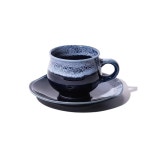 ANGLE 커피 컵 미노야키 머그컵 세련된 디자인, 일본 제조 – DIPPED CUP&SAUCER 블루 150ml 수제 경량 세라믹으로, 커피 컵으로...