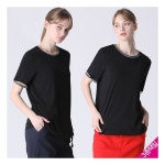 르오트 넥 배색 티블라우스 1214721 : 최고일곱