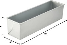 소로 에센셜 - 16인치 x 4인치 알루미늄 스틸 풀만 팬 실리콘 글레이즈 논스틱 마감 2파운드- 일자형 접이식 구조 빠르게 출시 베이크웨어... 
