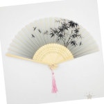 동양화 수묵화 대나무 그림 접이식 부채 여름 시원한 바람 휴대 간편 회색 톤 : 에브리 리빙라이프