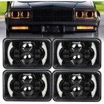 CO 라이트 4x6 LED 헤드라이트 화이트 DRL 헤일로 및 앰버 턴 시그널 정사각형 교체 H4651 H4652 H4656 H4666 H6545 KWT800T400T600 P... 