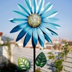 철제 대형바람개비 해바라기 텃밭 야외 공원 풍향계 m 카페 원형 A. 블루 해바라기 풍차 : 믓찌네5