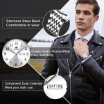 날짜 아날로그 쿼츠 캐주얼 손목시계 대량수 클래식 럭셔리 야광 저울 41mm 빅페이스 이지 리딩 릴로지 파라 Black Face-G5009 : 이지오버시즈