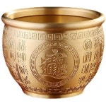 11688708 금전운 행운 부적 풍수 재물 금전운을 올려주는 장식품 보배 화분 집보반 풍수용품 사업 번창 기원 구리제 클래식 인테리어 소품... 