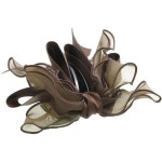 반텐 VINGTAINE 바나나 클립 프릴 시폰 세로 탑 리본 새틴 롱 헤어 액세서리 어른스러운 귀여움 세련되고 고급스러운 H7689 : 오팔벨리트