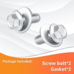 HEX 볼트 90105-VA3-J01(10X25mm) 및 와셔 90502-VG3-000(10mm) 2PCS를 포함한 혼다 로터리 블레이드 HRX217 HRC216 HRM215 : cielobyj