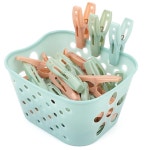 바른현 빨래집게 30P 바구니세트 빨래찝게 빨래집게양말걸이 세탁집게 : 오늘의행사