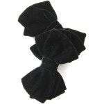11705011 헤어클립 발레타 반텐 VINGTAINE 벨벳 더블 리본 바나나 클립 어른스러운 고급스러움 입체 묶음 머리 블랙 헤어 액세서리 H7972... 