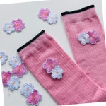 분홍 벚나무 꽃송이 자수 장식 열접착 천 리폼 의류 가방 소품 꾸미기 손쉬운 : 바로하임