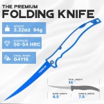 Thornsline 접이식 필레/낚시/캠핑/사냥 나이프 울트라 샤프 G4116 독일 스테인리스 블레이드 미끄럼 방지 손잡이 7 1⁄2 인치... 