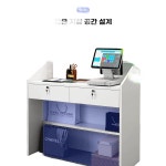 카운터 인포 테이블 미용실 프론트데스크 소형 계산대 모던 A. 따뜻한 흰색 60개 단일 우 : 무빙카트