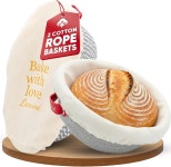 레비네 사워도우 빵 증명 바구니 세트 - 바네통 타원형 & 원형 라이너와 커버 홈메이드 베이킹을 위한 면 로프 Round Grey & Oval : 글로루트