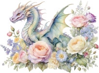 패브릭 패널 8 x8 플로럴 드래곤 100% 면 퀼팅 재봉 블록 P1487 : Mirdal